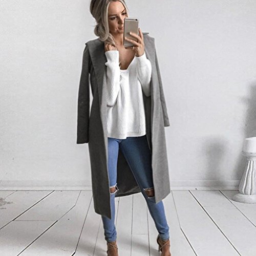 image for Tsmile Fashion Women Long Jacket Winter Wool Hooded Coat Casual Trench