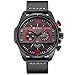 CURREN Original Brand Men's Sports Waterproof Leather Strap Wrist Watch 8259 All Black