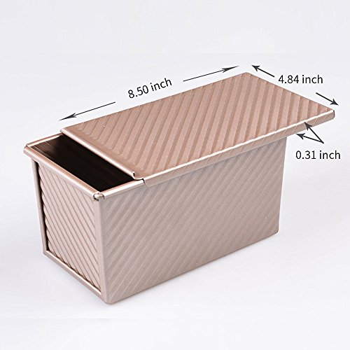 Bakerdream Bakeware Loaf Pan With Cover 8.5 x 4.8 inch Bread Toast Mold with Lid