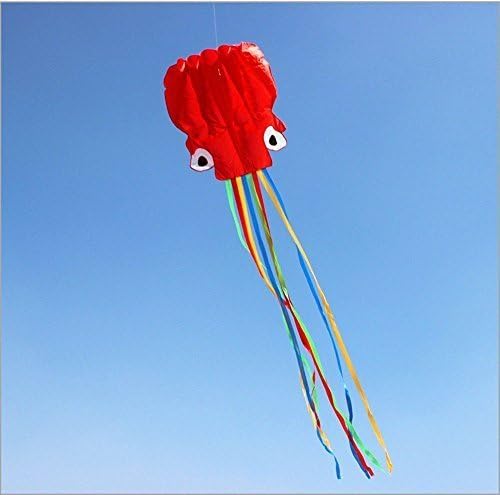 Kengel16.5 FT Beautiful Large Easy Flyer Kite for Kids software octopus RED