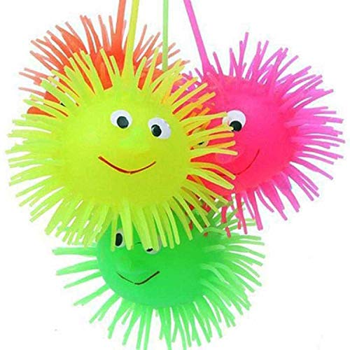 6-Pack of Flashing Panda Multi-Color LED Flashing Puffer Yo-Yo 4" Jumbo Mouse, Assorted Colors - Thumbnail 2