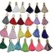 Pamir Tong Gold Copper Caps 25pcs Multi-Colors Mini Tassels DIY Craft Supplies Earring/Necklace/Bracelet/Keychain Jewelry Tassel Fringe Trim GD25ST50