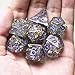 UDIXI Polyhedral DND Dice Sets Shimmer Gold Foil Dice for Dungeons and Dragons Pathfinder RPG MTG Table Gaming Dice - Gray
