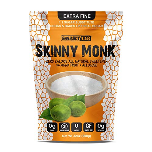 Skinny Monk Monkfruit Sweetener, Keto Friendly, Zero Net Carbs, Non