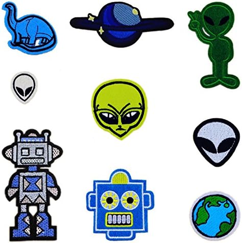 10PCS PCS Alien UFO Planet Robot Embroidered Patches Appliques Sew On Clothing Patch