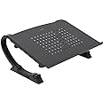 Amazon Basics - Adjustable Monitor Stand, Laptop Riser for Desk, Holds Laptops, Monitors and Printers up to 22 Pounds, Black