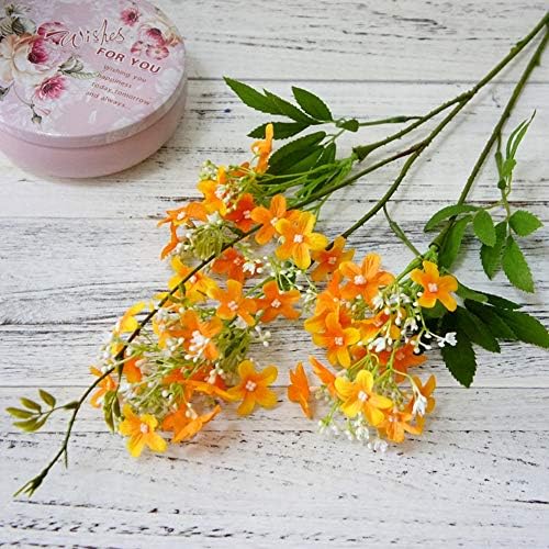 strimusimak 1Pc Realistic Imitation Tuberose Flower Artificial Fake Plant Wedding Party Bouquet Home Decor - Orange