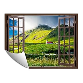 Wall Paper Small Wall Mural Beautiful Scenery Out of The Window Wall Art Removable Wall Decoration for Bedroom Living Room - 24x32 inches