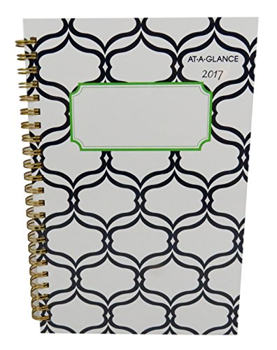 At-A-Glance My Week Planner 2017 With Monthly Calendars 4 7/8" x 8" January - December Monogram The Cover Navy Blue And Green (1010-200)