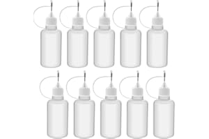Bantoye 10 Pcs Needle Tip Glue Bottle Applicator DIY Quilling Tool Precision Tip Glue Plastic Liquid Dropper Bottles (30 ml)