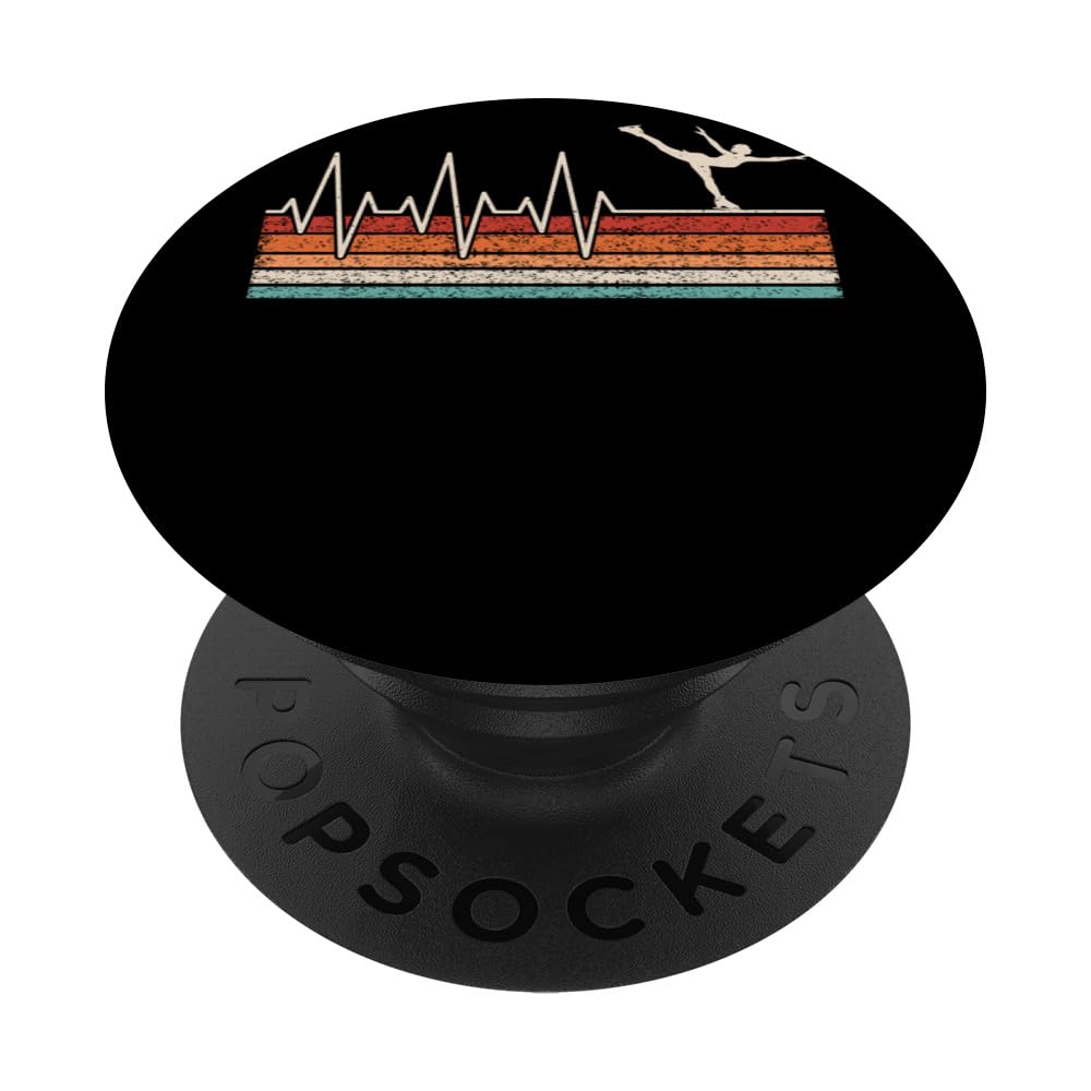Ice Skater Heartbeat Ice Skating Heart Rate Artificial Ice S PopSockets Swappable PopGrip