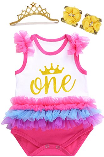 Fubin 1st Birthday Girl Outfit Infant Girl Clothes Cute Baby Girl Clothes 3-6 Months First Birthday Outfit Girl Newborn Girl Clothes Baby Dresses Baby Girl Winter Clothes Baby Girl Swimsuit