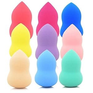Makeup Sponges, 9 Pcs Foundation Blending Sponge Flawless Makeup Blender for Liquid Creams and Powders - Multi Color and Saving Money Makeup Sponges (Colorful)