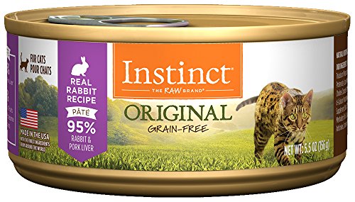 Instinct Original Grain Free Real Rabbit Recipe Natural Wet Canned Cat Food by Nature's Variety, 5.5 oz. Cans (Case of 12)