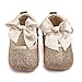 Elaco Infant Baby Girls Moccasins Anti-Slip Soft Sole Princess Shoes (12-18M, Gold)