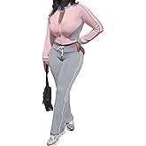 Uni Clau Women 2 Piece Jogging Sets Tracksuit Bodycon Outfits Long Sleeve Fall Sweatsuit Zip Up Crop Top workout sets