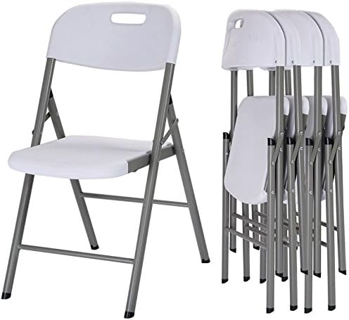 Quality Chairs - Commercial Heavy Duty Folding Chairs - Set of 4 - Durable Steel Frame Plastic - Ideal for Party - Wedding Functions