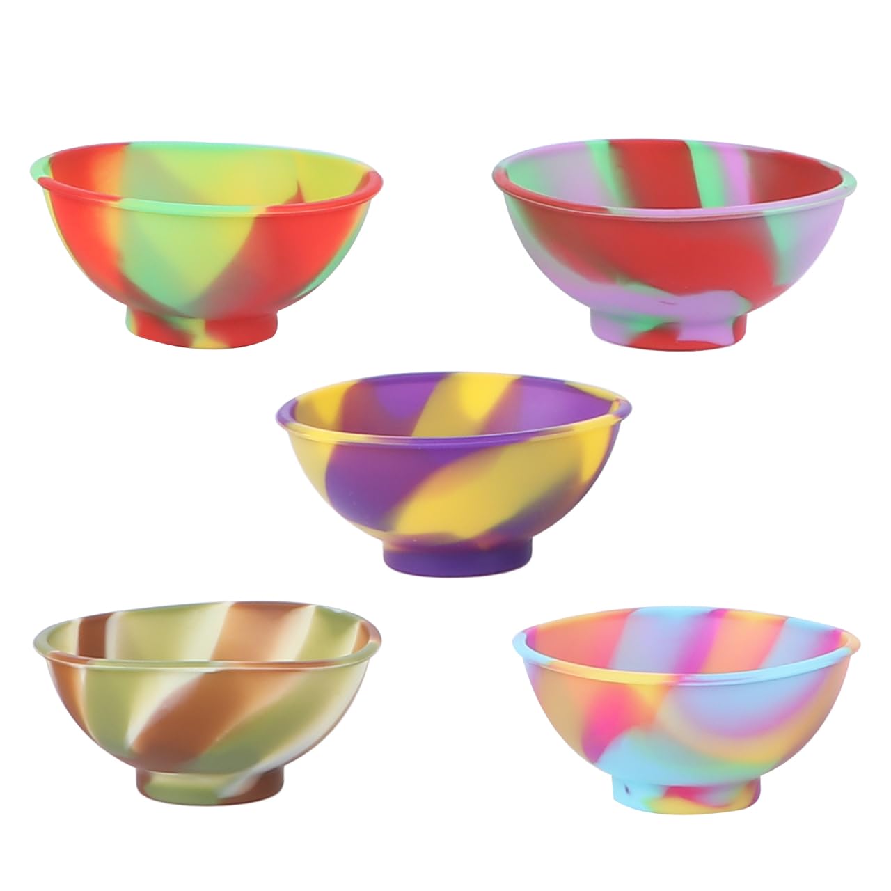 Angoily Silicone Mixing Bowl Mini Multicolor Unbreakable Serving Bowl, Small Snack Set for Kitchen Fruit Snack Nuts Condiments Dips