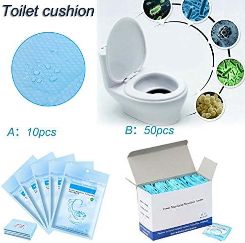 Lifesongs 10Packs Disposable Toilet Seat Covers Individually Wrapped Portable Travel Public Toilet Seat Cover Bio-degradable Flushable Toilet Sanitary Supplies