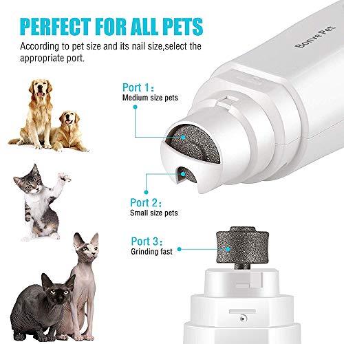 Pet Nail Grinder Electric Paw Trimmer Clipper Portable & Rechargeable Gentle Painless Paws Grooming Trimming Shaping Smoothing for Small Medium Large Dogs Cats