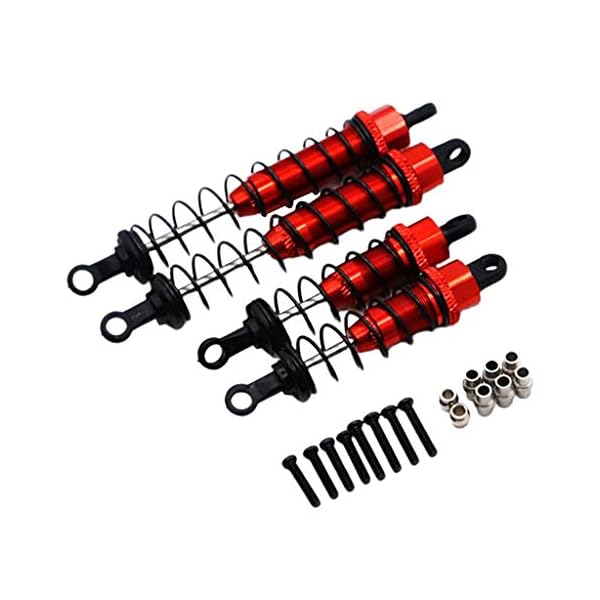 T TOOYFUL 4 Pack Einstellbare Öl 70mm 98mm Vorne und Hinten Metall Stoßdämpfer Dämpfer für Wltoys 1/12 RC Auto 12428… – Bild 6