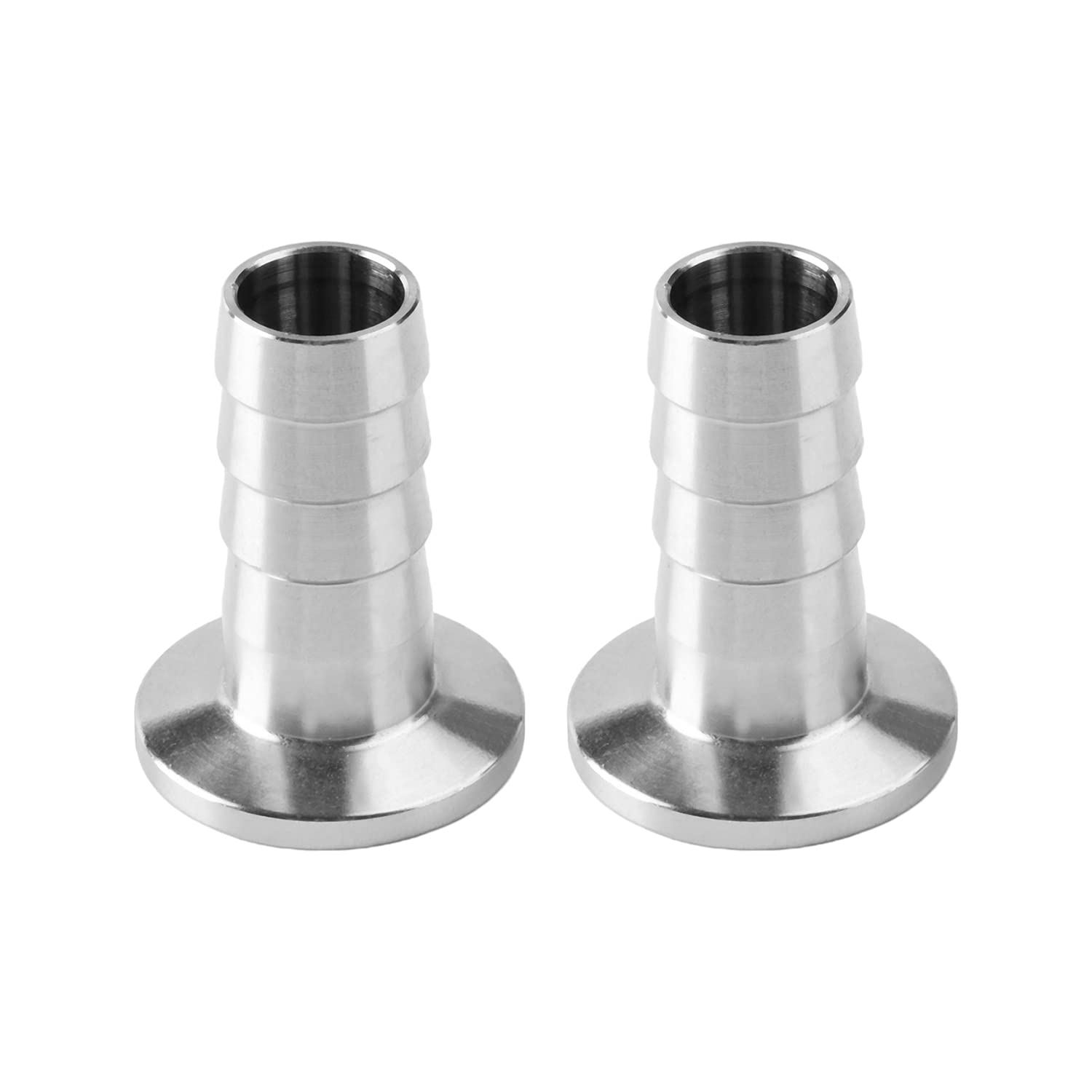 Othmro Clamp Hose Adapter 1.181 Inch Flange to 5/8 Inch Hose Barb Sanitary Fitting 2 Pcs