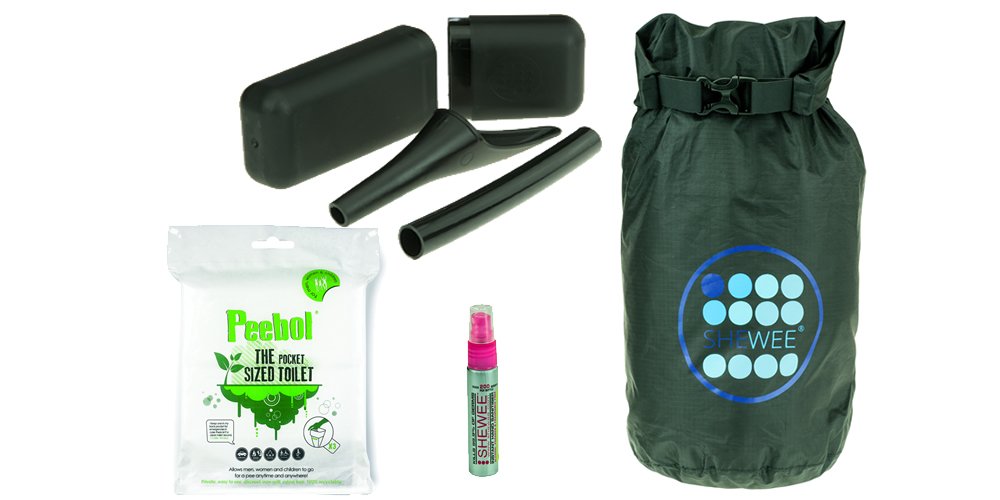 SHEWEE Out & About Pack - Reusable Pee Funnel – The Original Female Urination Device Since 1999! Quickly, Easily and Discreetly, Wee Standing Up Without Removing Clothing (Black)