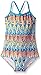 Kanu Surf Girls' Layla Beach Sport Banded 1 Piece Swimsuit, Candy Blue Chevron, 12
