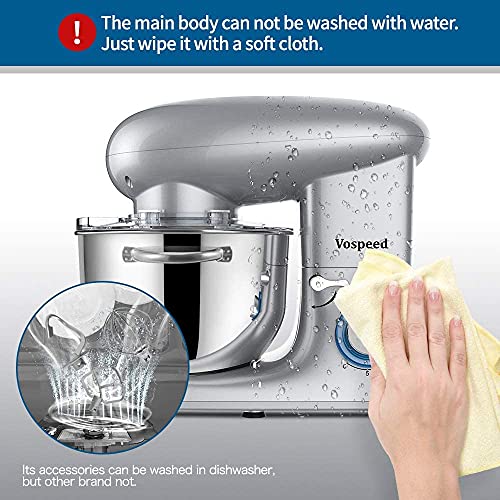 Vospeed Stand Mixer, 6Speed TiltHead, 660W Kitchen Electric Mixer
