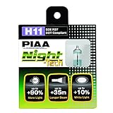 PIAA 10711 H11 Night Tech High Performance Halogen Bulb, (Pack of 2)