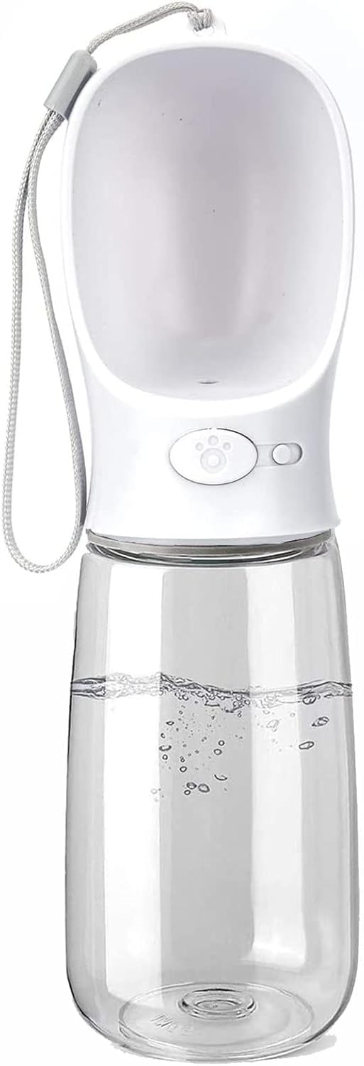 Pet Dog Water bottle 550ml Portable easyhold run jog park leak free White