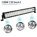YITAMOTOR 2-Pack 22 Inch Amber White Light Bar Combo Strobe Light for Jeep,Truck, UTV, 4X4, Trailer Boat with Remote Controller 120W