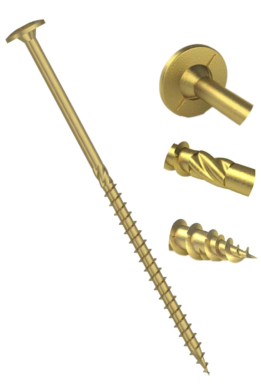 6mm x 200mm 'M' High Performacne Yellow Hardened Wafer Head Torx Wood Timber Construction Screw Sleepr Screws with Flat Head Carpenter Screws (Pack of 20) X15-X13BCD