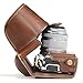 MegaGear MG918 Olympus PEN E-PL8 Ever Ready Leather Camera Case and Strap - Dark Brown