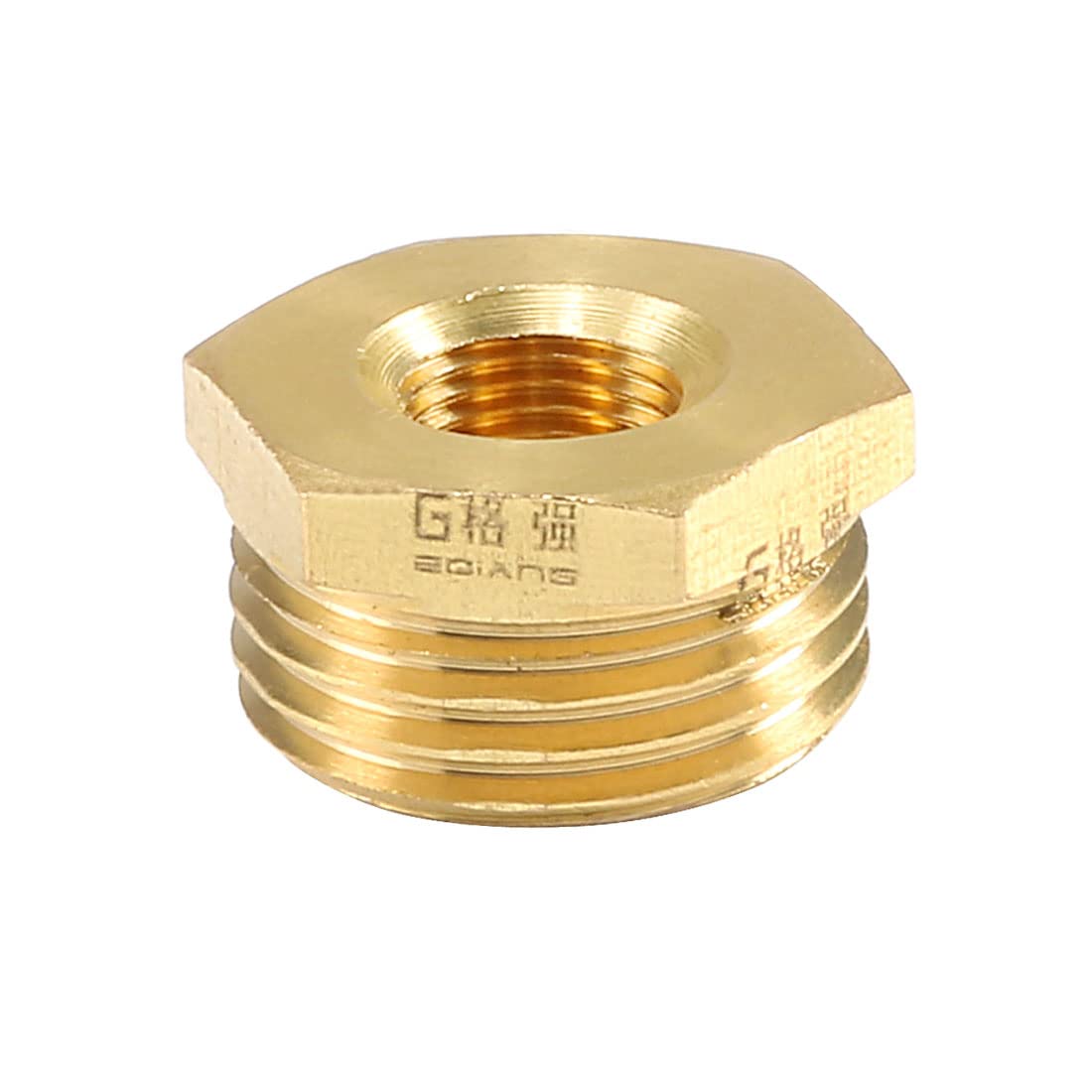sourcing map Brass Pipe Hose Fitting G1/2 Male to G1/8 Female Thread Tube Adapter Nozzle for Liquid Oil Gas