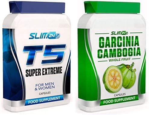 T5 FAT BURNERS x60 + GARCINIA CAMBOGIA WHOLE FRUIT x60 - T5 Super Extreme Max Strength Thermogenic Fat Burner and Garcinia Cambogia Capsules - Slimming Diet Pills | Suppress Appetite, Boost Metabolism and Block Fat Production for Weight Loss