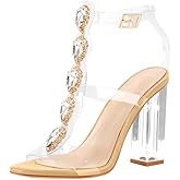 Richealnana Women's Rhinestones Crystal Sandals