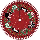 Yarcooly Christmas Tree Skirt 48 Inch New Year Xmas Decorations for Home | Seasonal Holiday Xmas Decor, Tree Base Cover, Tree Floor Ornament for Christmas Home Festive Gatherings