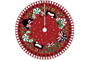 Christmas Tree Skirt 48 Inch Christmas Cartoon Mouse Tree Collar New Year Winter Xmas Tree Decor Christmas Decorations for Ho