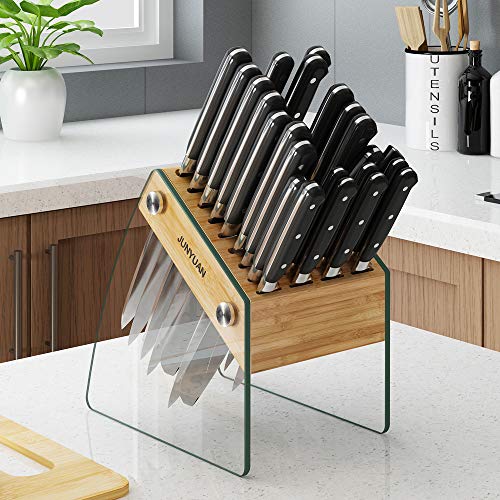 23 Slot Clear Knife Block Without Knives,Kitchen Knife Holder Organizer