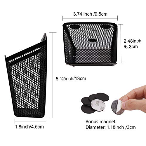 HiGift 3 Pack Magnet Basket Magnetic Pencil Holder Organizer, Magnet Marker Holder, Mesh Storage Basket Organizer for for School Lockers Accessories, Refrigerators, Metal Cabinets, Desk