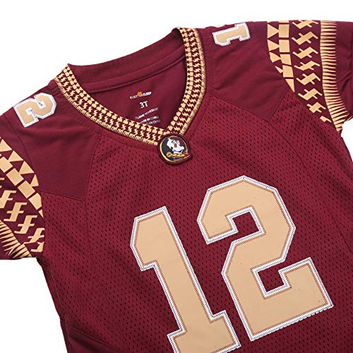 FAST ASLEEP NCAA Florida State Seminoles Boys Toddler/Junior Football Uniform Pajamas, Size 6T, Maroon/Gold - Thumbnail 2