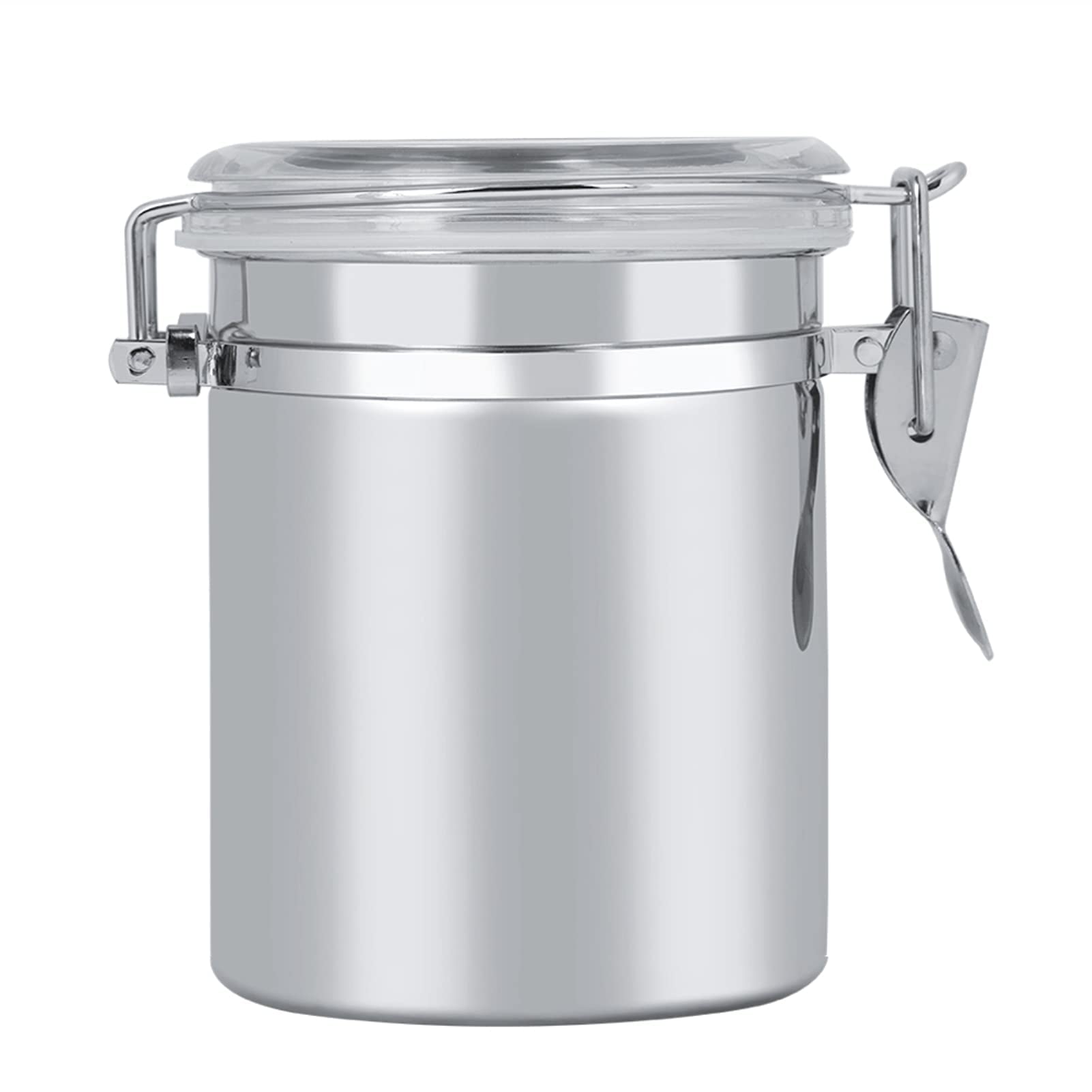 Coffee Storage Canister, Airtight Stainless Steel Tea Sugar Flour Container Jar for Home Kitchen Coffee Bar, 10 x 11cm