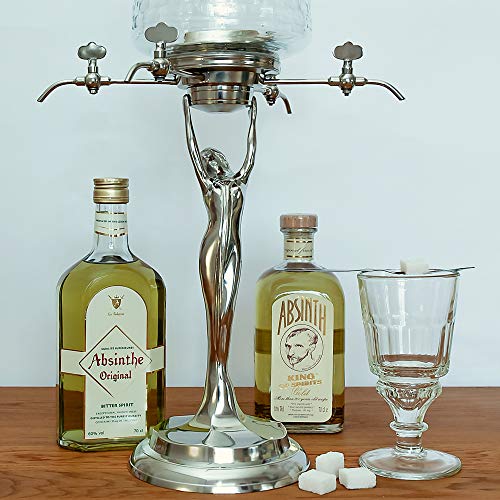 Lady Absinthe Fountain with Four Metal taps - Exact Reproduction of The Most Famous Absinthe Fountain Style