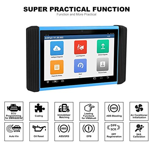 TT TOPDON Artipad I Car Key Programmer Automotive Reset Scanner Vehicle Diagnostic Tool with ECU Coding for Universal 12V Car/SUV/Light Truck