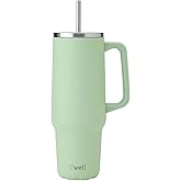 S'well Recycled Stainless Steel Tumbler XL with Straw and Handle, 40oz, Pistachio, Triple Layered Vacuum Insulated Containers Keeps Drinks Cold for 50 hours and Hot for 10