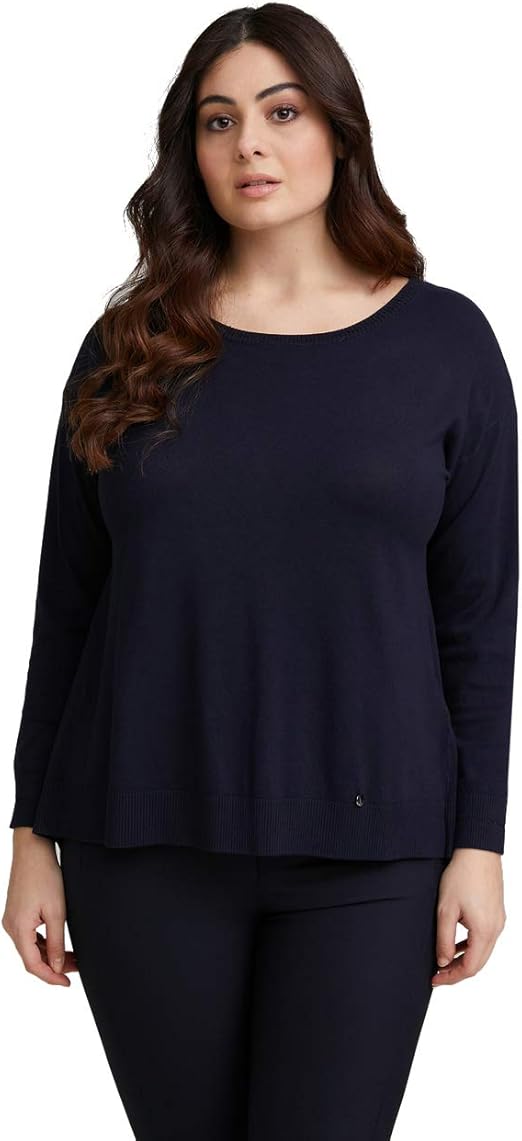 Fiorella Rubino Maglia Misto Lana, Bordi Stampati E Scollo A V