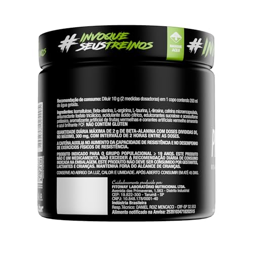 Pré Treino Pre Workout DIABO VERDE Pote 150g Sabor Frutas Vermelhas FTW - Suplemento Com Cafeína, Aminoácidos Beta‑Alanina e Arginina para Treinos e Atividades Físicas