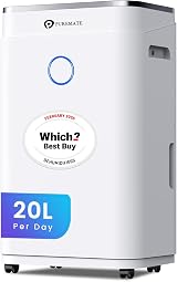 PureMate 20L/Day Portable Dehumidifier with 6.5L Tank Digital Display view 1