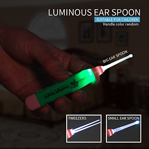 Earwax Pick Removal Tool 11 Pcs , HOOFUN Stainless Steel Ear Curette Kit Led Light Hygiene Care Sets With Storage Box